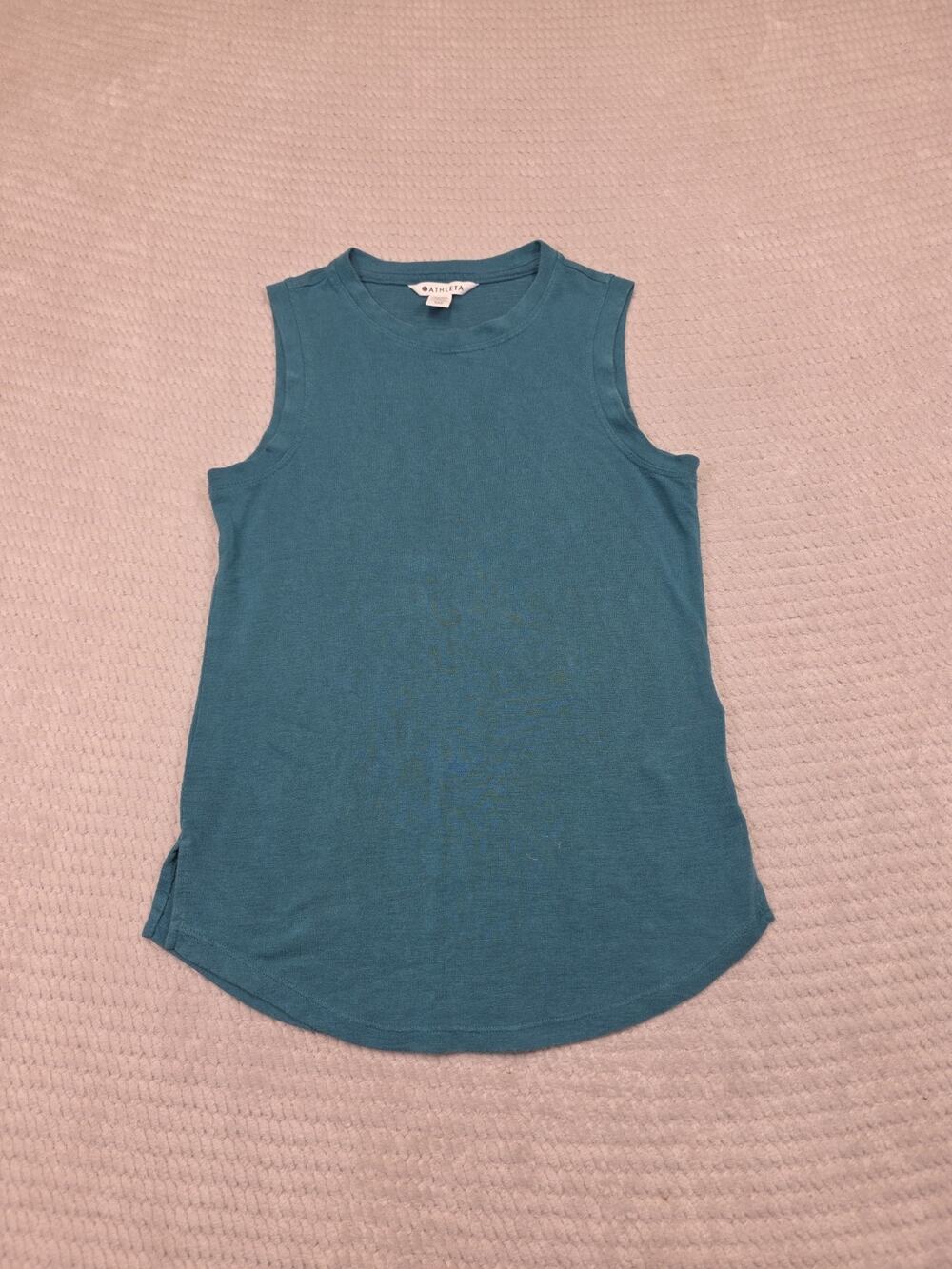 Athleta Shirt Womens XXS Breezy Tank Coastal Teal Sleeveless